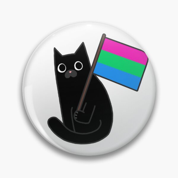 Item preview, Polysexual Pride Flag Black Cat Sticker designed and sold by PosteriaArchive.