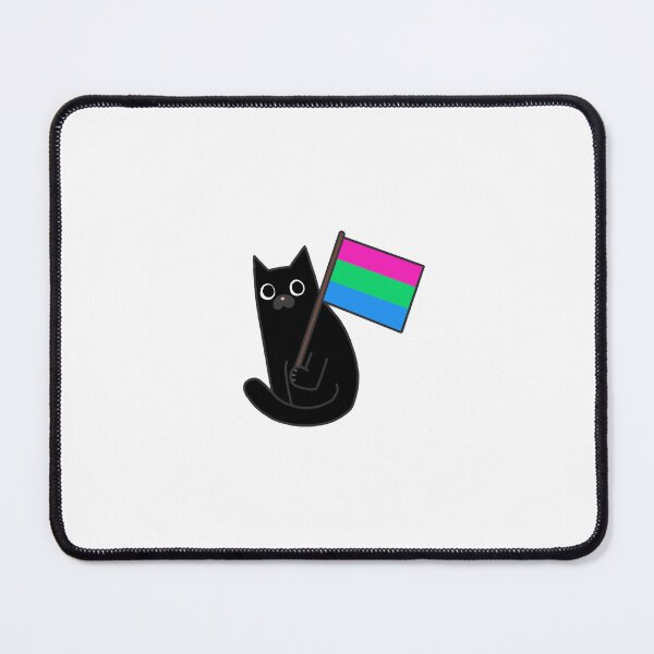 Item preview, Polysexual Pride Flag Black Cat Sticker designed and sold by PosteriaArchive.