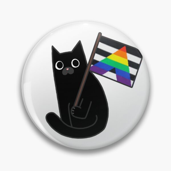 Item preview, Straight Ally Pride Flag Black Cat Sticker designed and sold by PosteriaArchive.