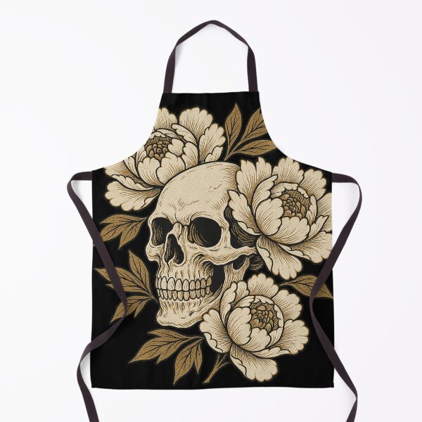 Item preview, Floral Skull Illustration – Gothic Romantic Memento Mori with Vintage Peony Flowers designed and sold by HAFIZ-DP.