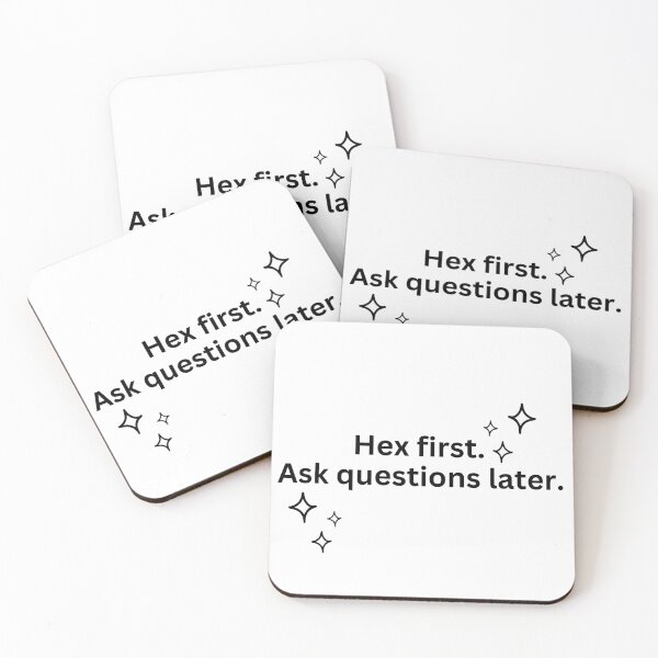 Item preview, Hex First, Ask Questions Later | Sassy Witchcore Quote with Sparkles designed and sold by PeacePassionCoffee.
