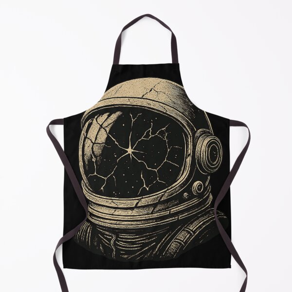 Item preview, Broken Astronaut Helmet – Vintage Space Illustration with Cracked Visor and Stars designed and sold by HAFIZ-DP.