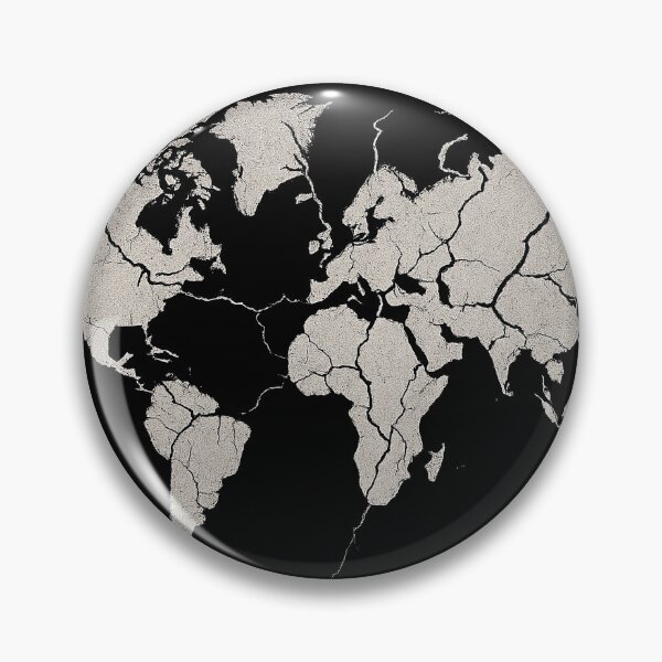 Item preview, Cracked World Map – Minimalist Black and White Earth Illustration with Fracture Lines designed and sold by HAFIZ-DP.