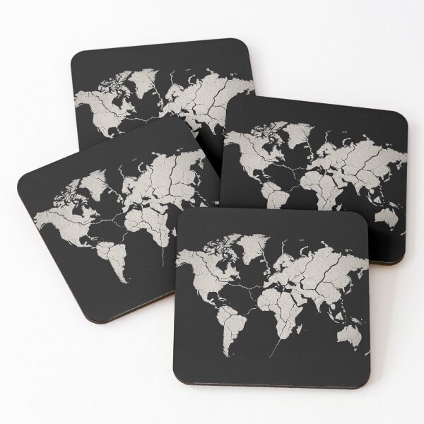 Item preview, Cracked World Map – Minimalist Black and White Earth Illustration with Fracture Lines designed and sold by HAFIZ-DP.