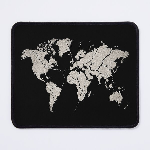 Item preview, Cracked World Map – Minimalist Black and White Earth Illustration with Fracture Lines designed and sold by HAFIZ-DP.