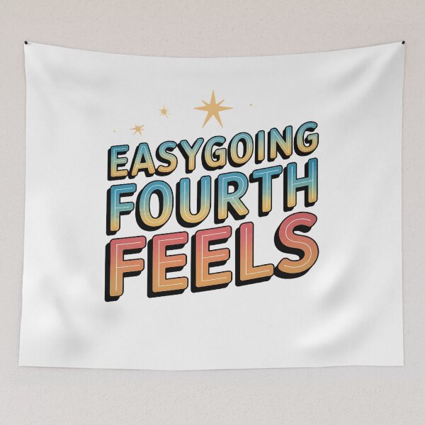 Item preview, Easygoing Fourth Feels - Relaxed 4th of July Patriotic designed and sold by CuteDesignables.