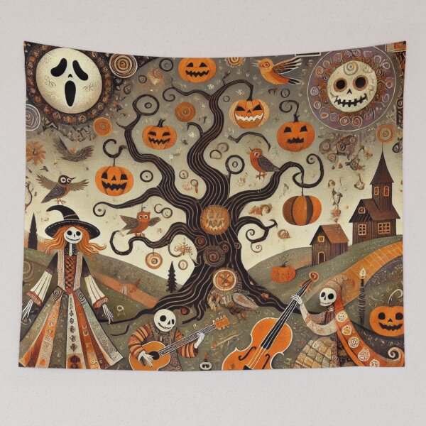 Item preview, Nocturne of the Pumpkin Spirits designed and sold by Dream Bloom Gallery.