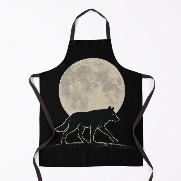 Item preview, Lone Wolf Silhouette – Full Moon Night Minimalist Nature Illustration designed and sold by HAFIZ-DP.