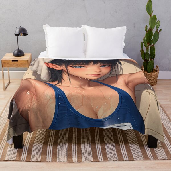 Item preview, Yuuki Sword Art Online Anime Girl Blue Swimsuit Towel Hair Wet Look designed and sold by bolleykoldl.