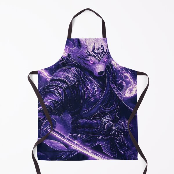 Item preview, Animal Purple Wolf Samurai Wielding Enchanted Blade of Shadows designed and sold by gamalruginaq.
