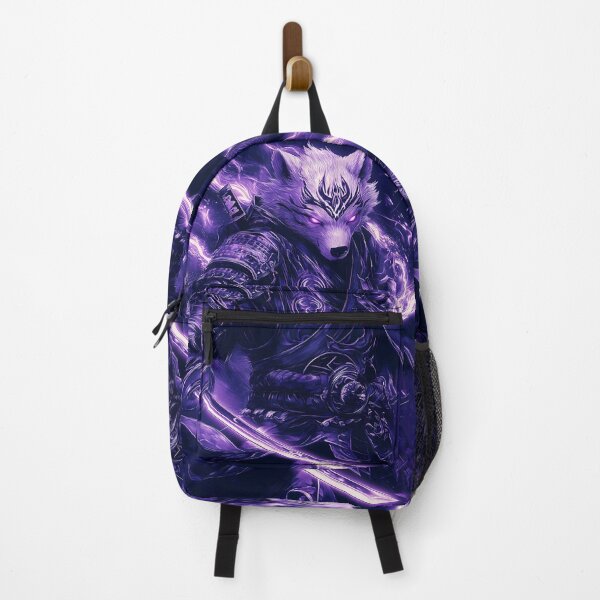 Item preview, Animal Purple Wolf Samurai Wielding Enchanted Blade of Shadows designed and sold by gamalruginaq.