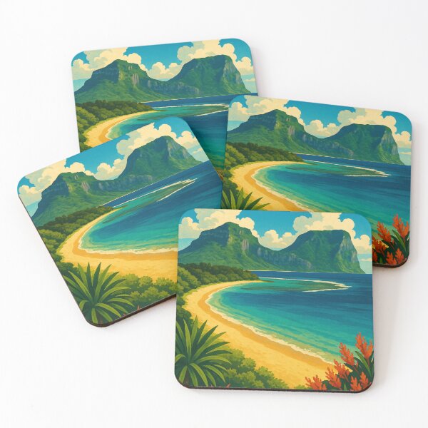 Item preview, Lord Howe Island Sailboats with Beachfront and Mountains designed and sold by Places On Earth.