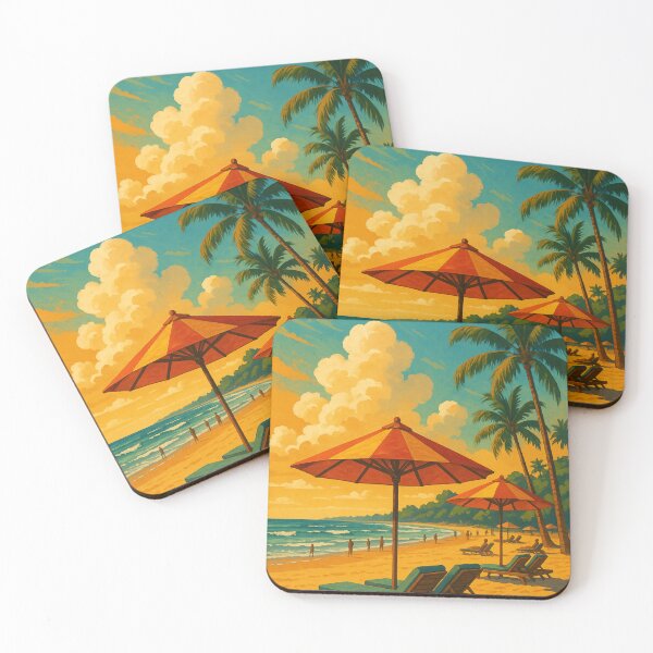 Item preview, Seminyak Beach Sunset with Umbrellas and Tropical Sky designed and sold by Places On Earth.
