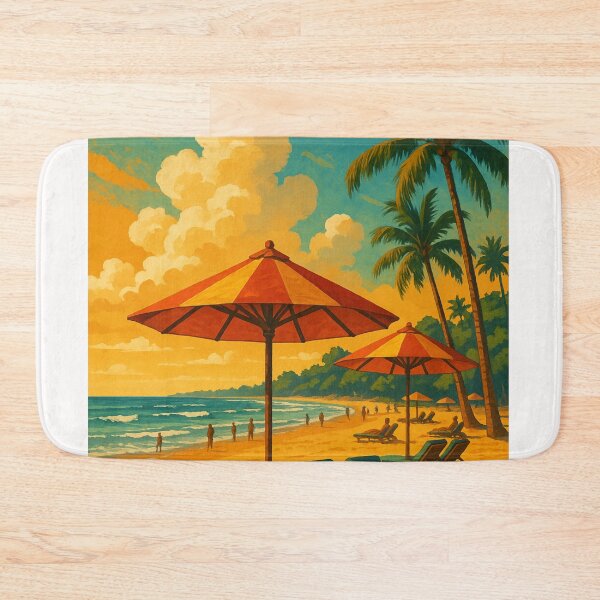 Item preview, Seminyak Beach Sunset with Umbrellas and Tropical Sky designed and sold by Places On Earth.