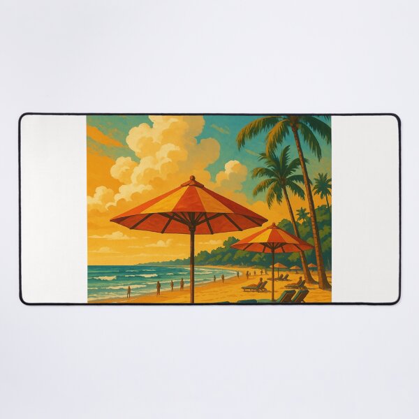 Item preview, Seminyak Beach Sunset with Umbrellas and Tropical Sky designed and sold by Places On Earth.