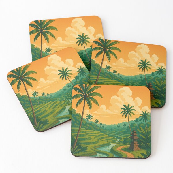 Item preview, Ubud Rice Fields with Temple and Lush Palm Forest designed and sold by Places On Earth.