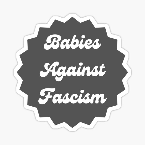 Vista previa del artículo con la obra «Bebés contra el fascismo», diseñado y vendido por GoldeeNix.