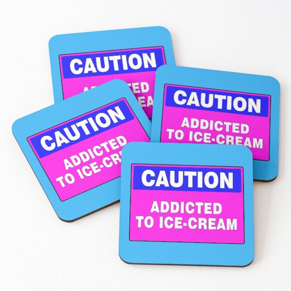Item preview, Caution Addicted To Ice-Cream, Caution Sign, Novelty, Pink designed and sold by AASparksDesigns.