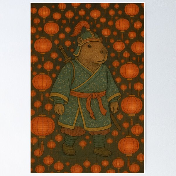Item preview, Capybara Chinese warrior designed and sold by Capybarastore_77.
