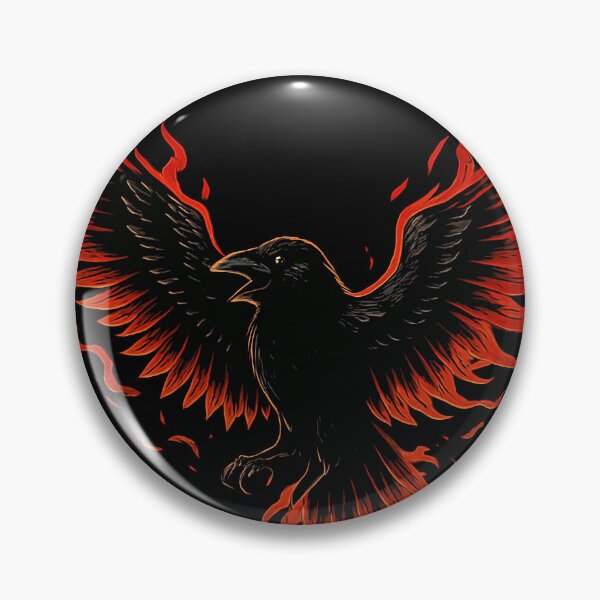 Item preview, Flaming Raven Tattoo Art – Fiery Gothic Crow Illustration Design designed and sold by HAFIZ-DP.