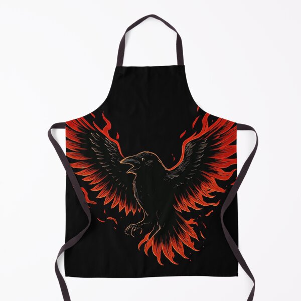 Item preview, Flaming Raven Tattoo Art – Fiery Gothic Crow Illustration Design designed and sold by HAFIZ-DP.