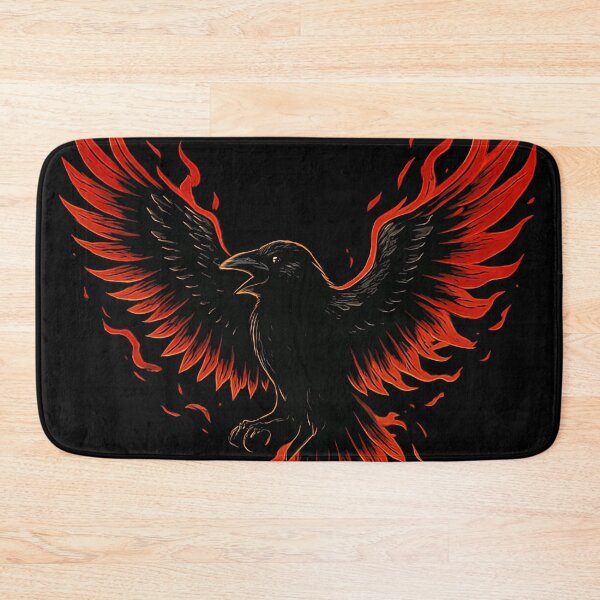 Item preview, Flaming Raven Tattoo Art – Fiery Gothic Crow Illustration Design designed and sold by HAFIZ-DP.