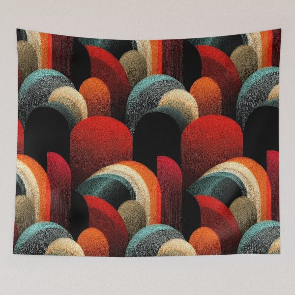 Item preview, Retro Abstract Capsule Layers – Bold Mid-Century Geometric Design designed and sold by The Art Morpher.