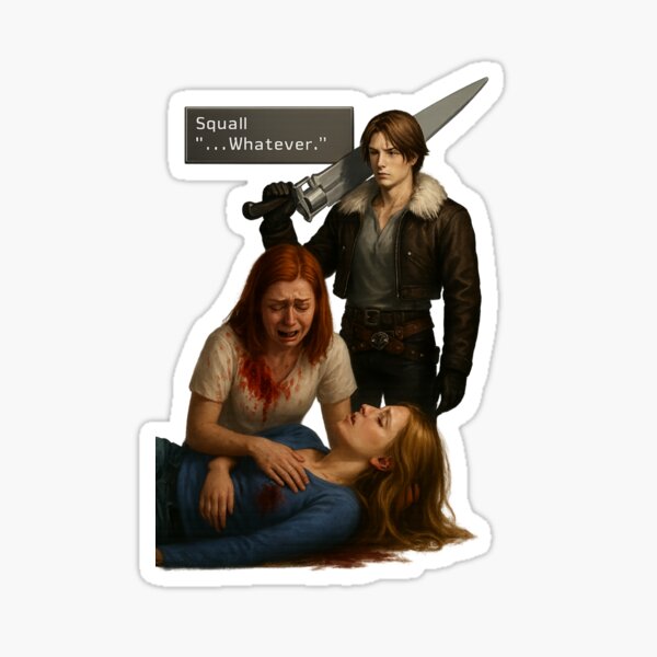 Vista previa del artículo con la obra «"Como sea, Willow." Arte de parodia de FFVIII y Buffy», diseñado y vendido por Trauma Nicole.