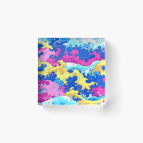 Item preview, Asian-Style Ocean Waves Rainbow Hues Abstract Art designed and sold by DEC02.