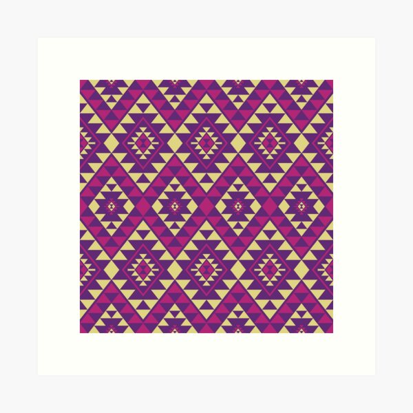 Aperçu de l'œuvre Motif géométrique vibrant aztèque du sud-ouest Navajo créée et vendue par BWDecorPattern.