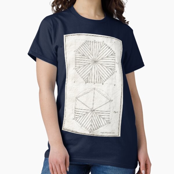 Architectural Drawing Octagonal and Hexagonal Roof Framing 1858 Classic T-Shirt