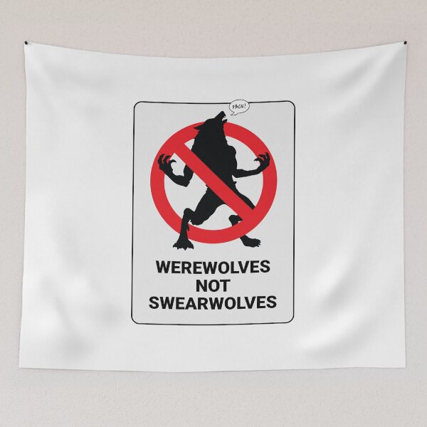 Item preview, Werewolves Not Swearwolves – Warning Sign Parody designed and sold by grimpicture.