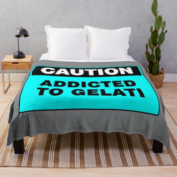 Item preview, Caution Addicted To Gelati, Blue Caution Sign, Novelty, Quotes designed and sold by AASparksDesigns.