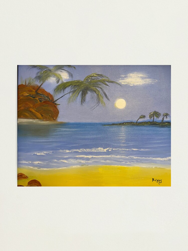 Moon light beach Photographic Print
