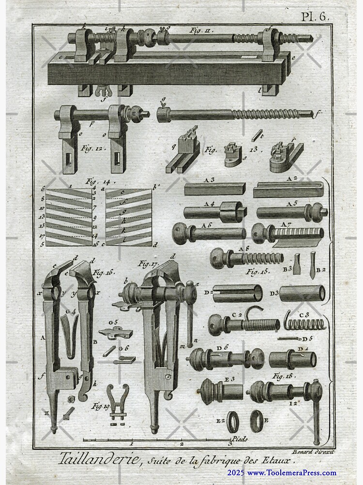 Thumbnail 3 of 3, Sticker, Blacksmith Leg Vise 18th Century Diderot designed and sold by PrintsAntiqua.