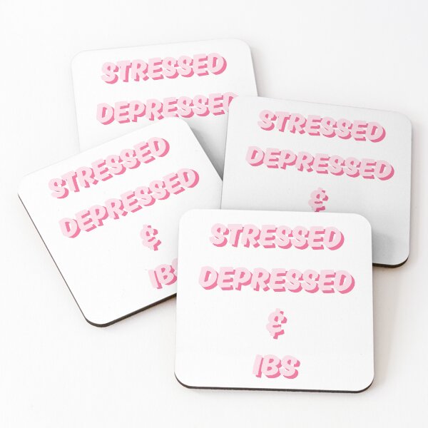 Aperçu de l'œuvre Stressé, déprimé et syndrome du côlon irritable (rose) créée et vendue par WebbysDesigns.