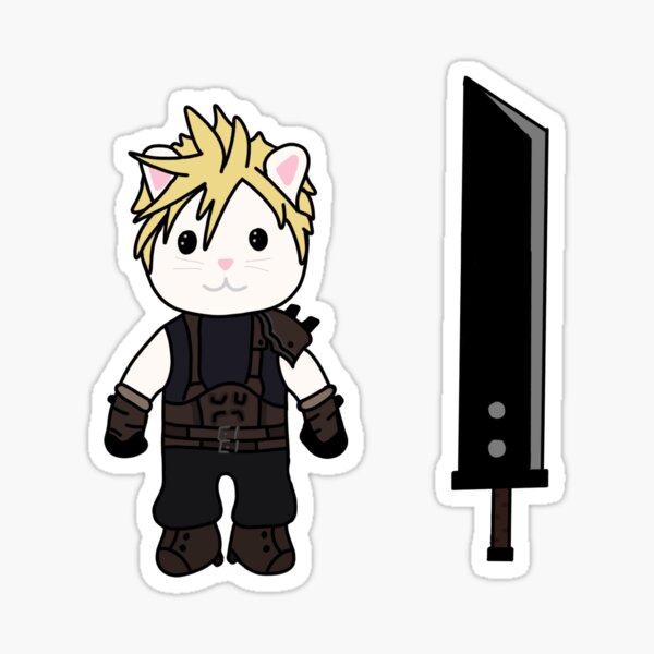 Item preview, cloud strife calico critter designed and sold by peanutbutter&ellie.