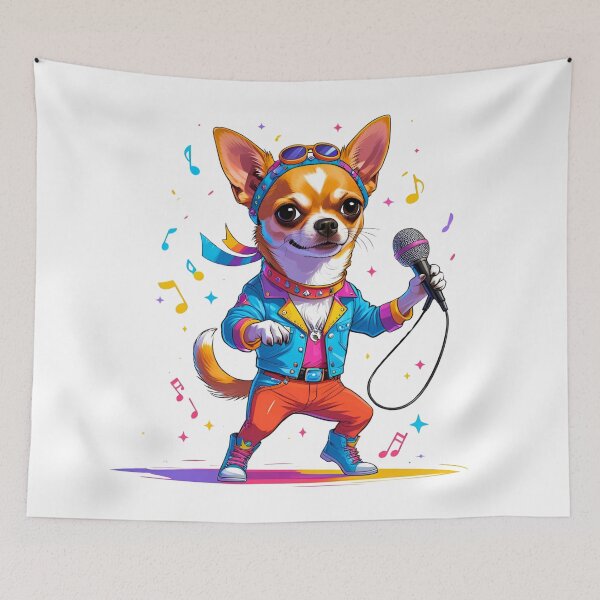 Item preview, Cute Rockstar Chihuahua Cartoon – Funny Dog Music Design designed and sold by Fredster1966.