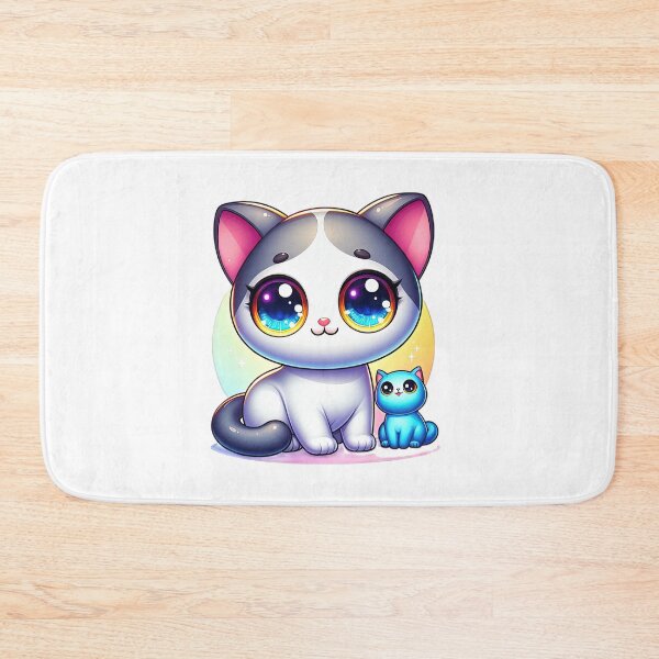 Item preview, cute Kawaii Cat with a blue mouse,Kawaii Cat,cute Cat,cute Kawaii Cat designed and sold by Expressions-Sel.