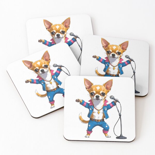 Item preview, Adorable Rockstar Chihuahua Cartoon – Funny Dog Music Design designed and sold by Fredster1966.