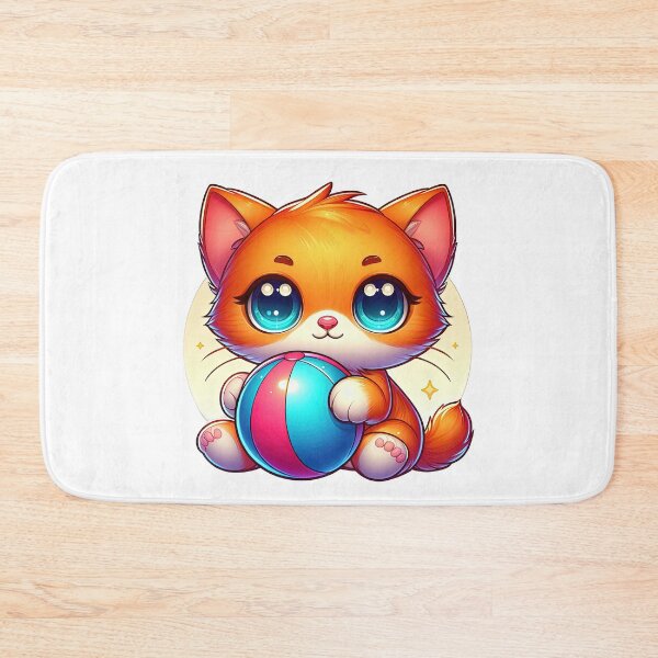 Item preview, cute Kawaii Cat holds a ball,Kawaii Cat,cute Cat,cute Kawaii Cat designed and sold by Expressions-Sel.