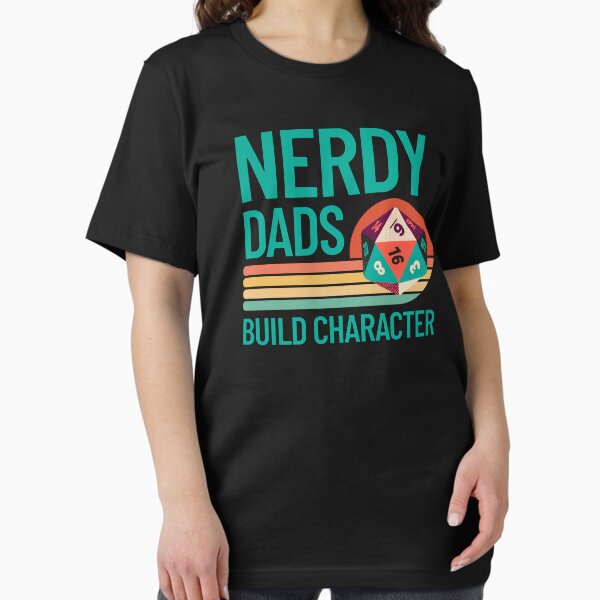 Item preview, Nerdy Dads Build Character - Retro D20 Dice Geek Dad Design designed and sold by Sonchai Paladsai.