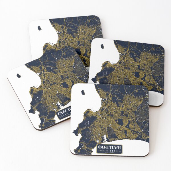 Item preview, Cape Town City Map of South Africa - Gold Art Deco designed and sold by deMAP.
