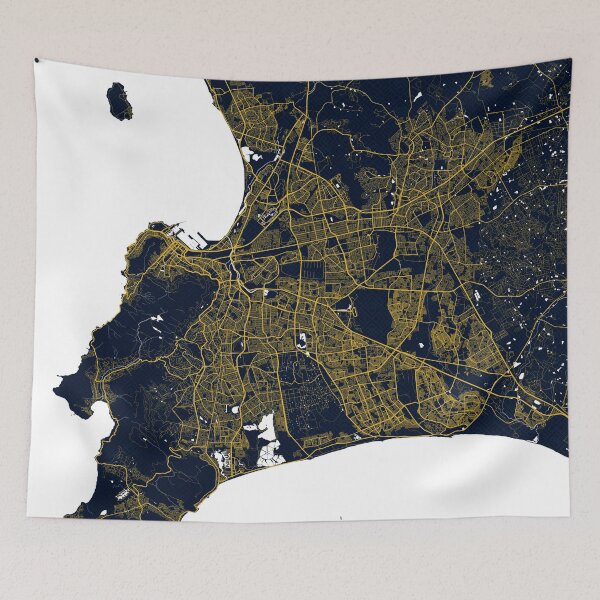 Item preview, Cape Town City Map of South Africa - Gold Art Deco designed and sold by deMAP.