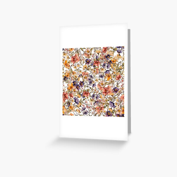 Item preview, Autumn Watercolour Wildflower Pattern designed and sold by Honey Myrtle Studio.