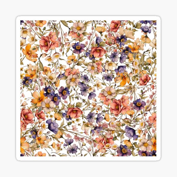 Item preview, Autumn Watercolour Wildflower Pattern designed and sold by Honey Myrtle Studio.