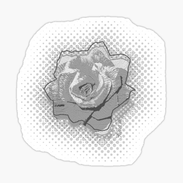 Summer Black Snow Goluban floWER 01 retro irony _ handmade paper flower _ Edita Goluban _ Croatia Sticker