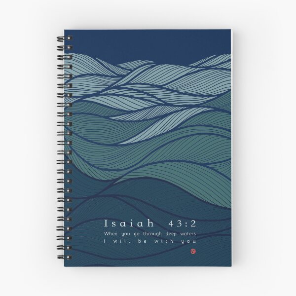 Item preview, Isaiah 43:2 - I Will Be With You - Dark Blue Wave designed and sold by joyfultaylor.