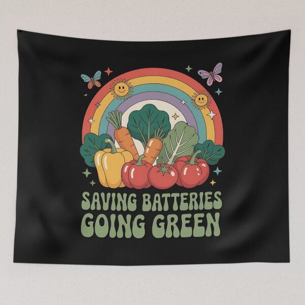 Item preview, Saving Batteries Going Green Funny Veggie designed and sold by Belarte.shop.