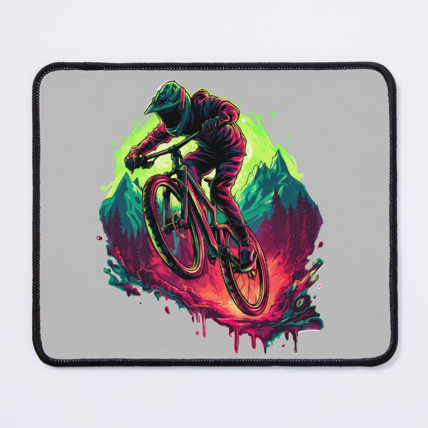 Item preview, Neon Mountainbike Rider – Downhill MTB Design – Extreme Sports Art designed and sold by printopolis-shop.